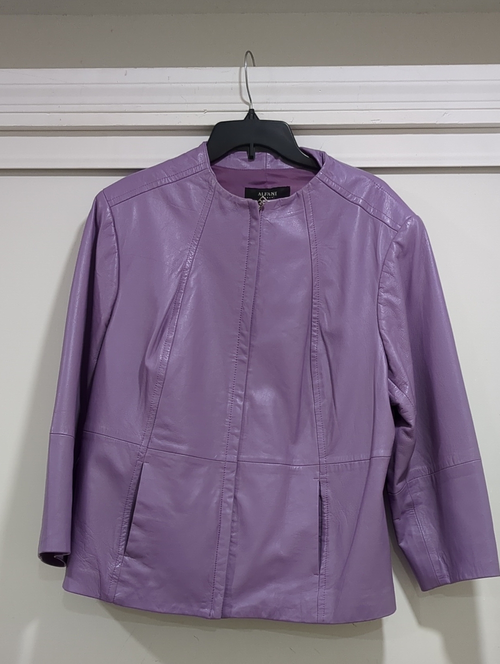 Alfani Lamba Leather Women's Lilac Jacket
